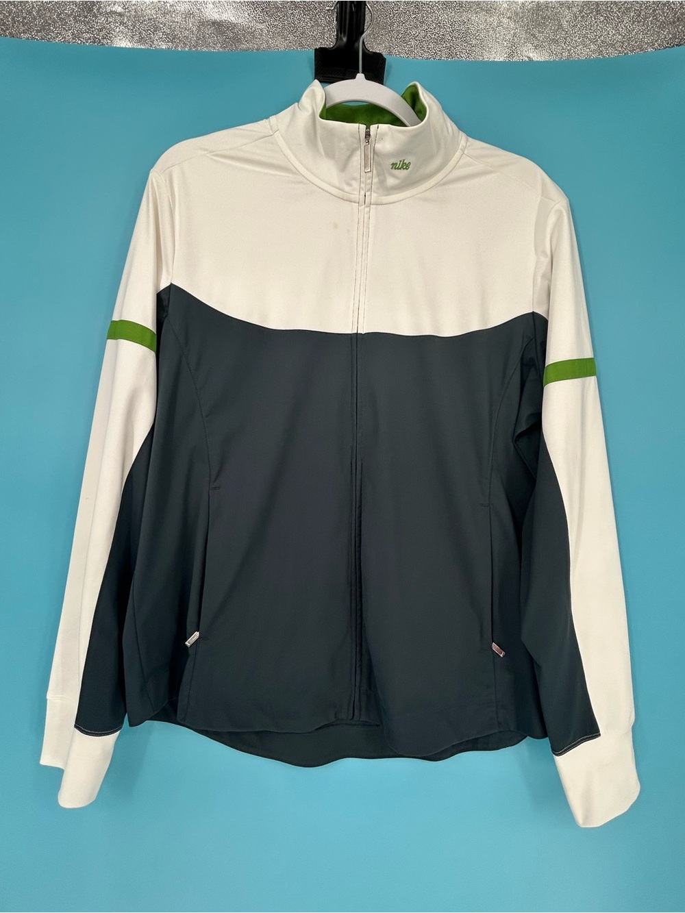 Nike Golf Fit Dry jacket  in Lime Green and White XL